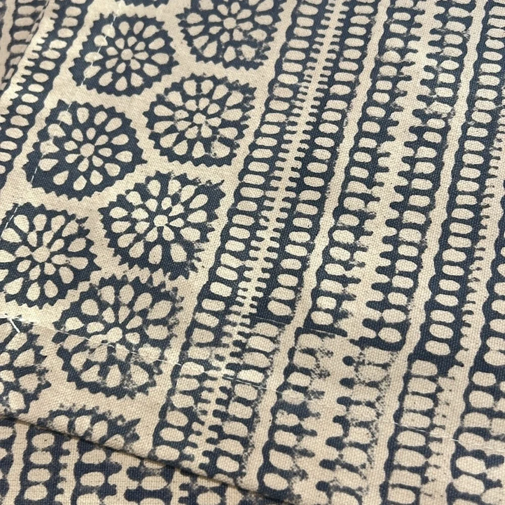 Crate and Barrel Blue and White Patterned Set of Four Placemats